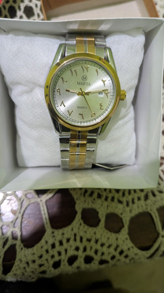 MSETA Arabic Dial Two-Tone Quartz Watch